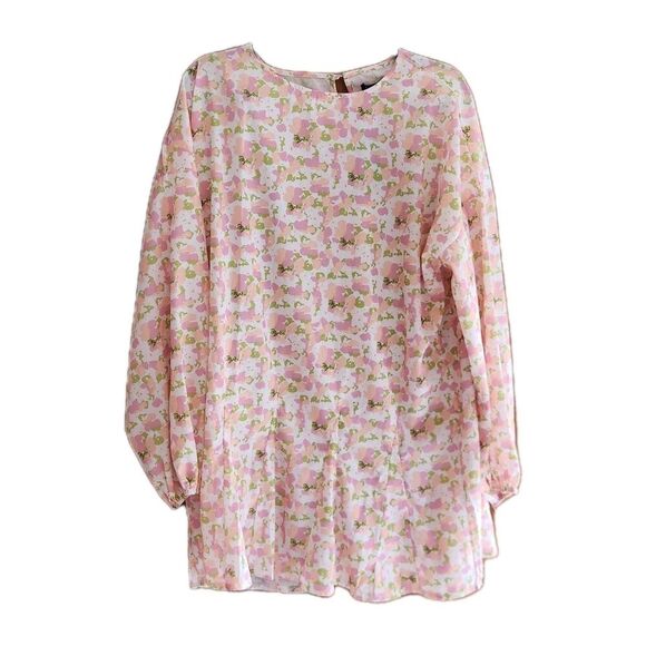 Boohoo Boho NWT Floral Dress Pink White Coral Lightweight Hippie Festival Size 6 - Picture 1 of 8